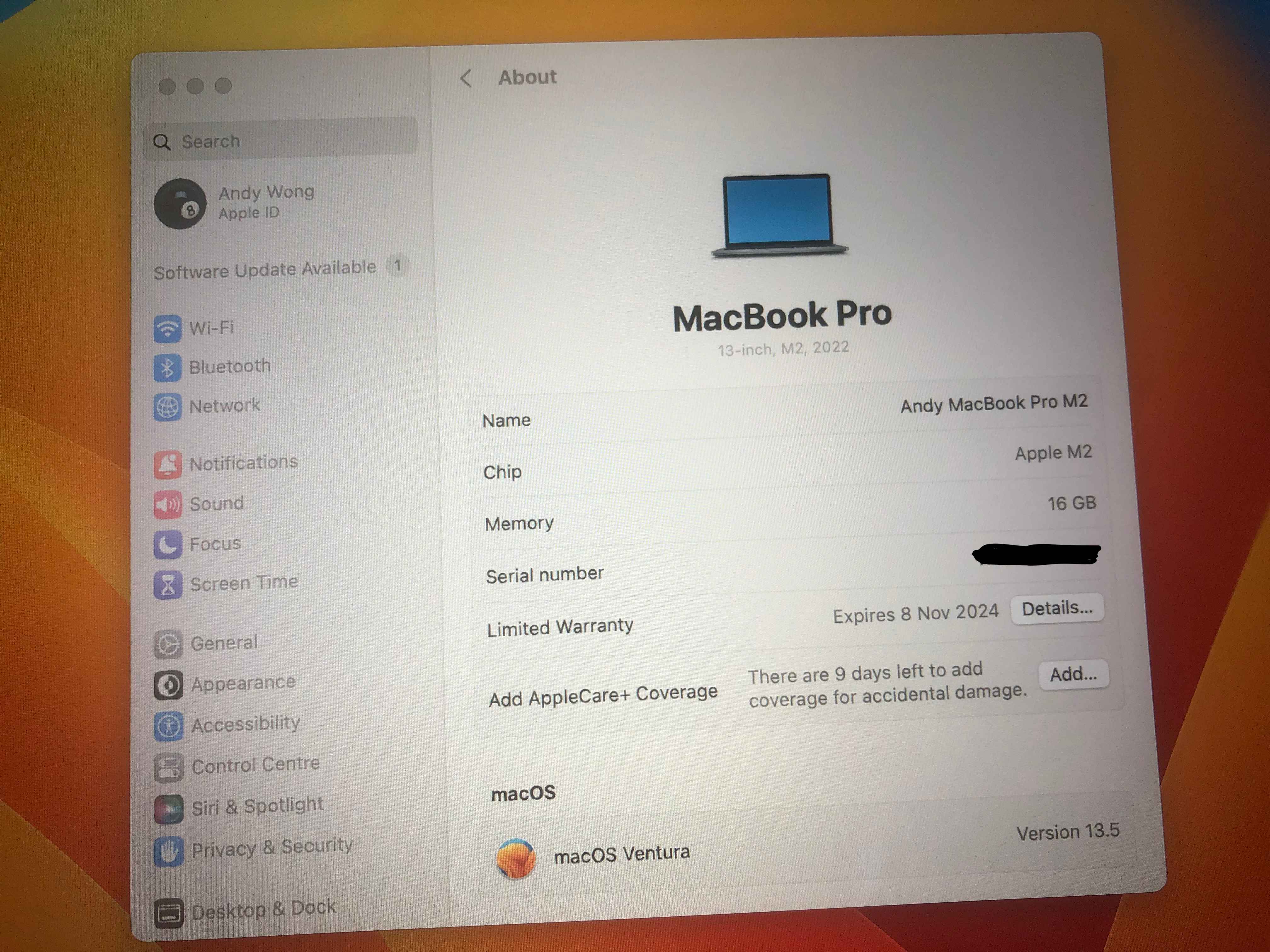 Apple Macbook M2 Pro System Screen Apple Macbook M2 Pro System Screen